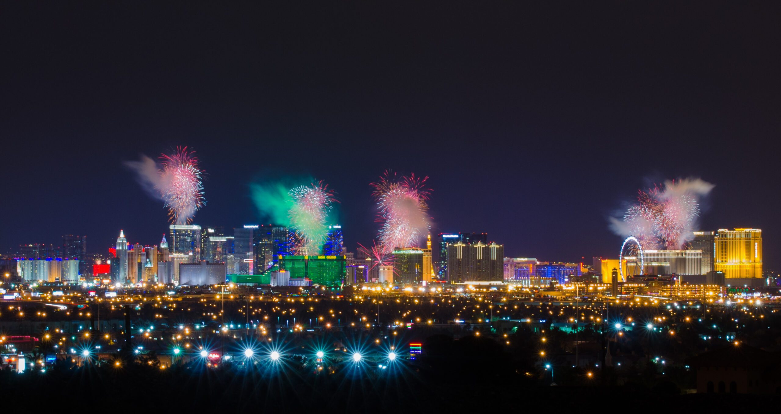 Fireworks on the 4th of July in Las Vegas