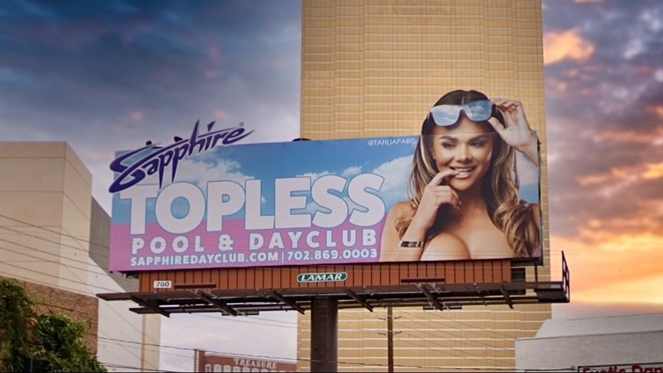 Tahlia Paris on a billboard for Sapphire Pool