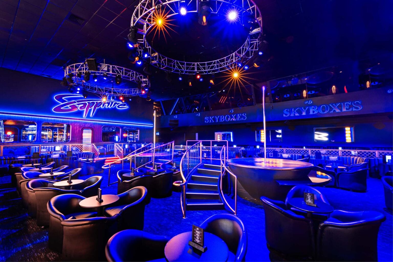 Sapphire Las Vegas Gentlemen's Club main floor stages