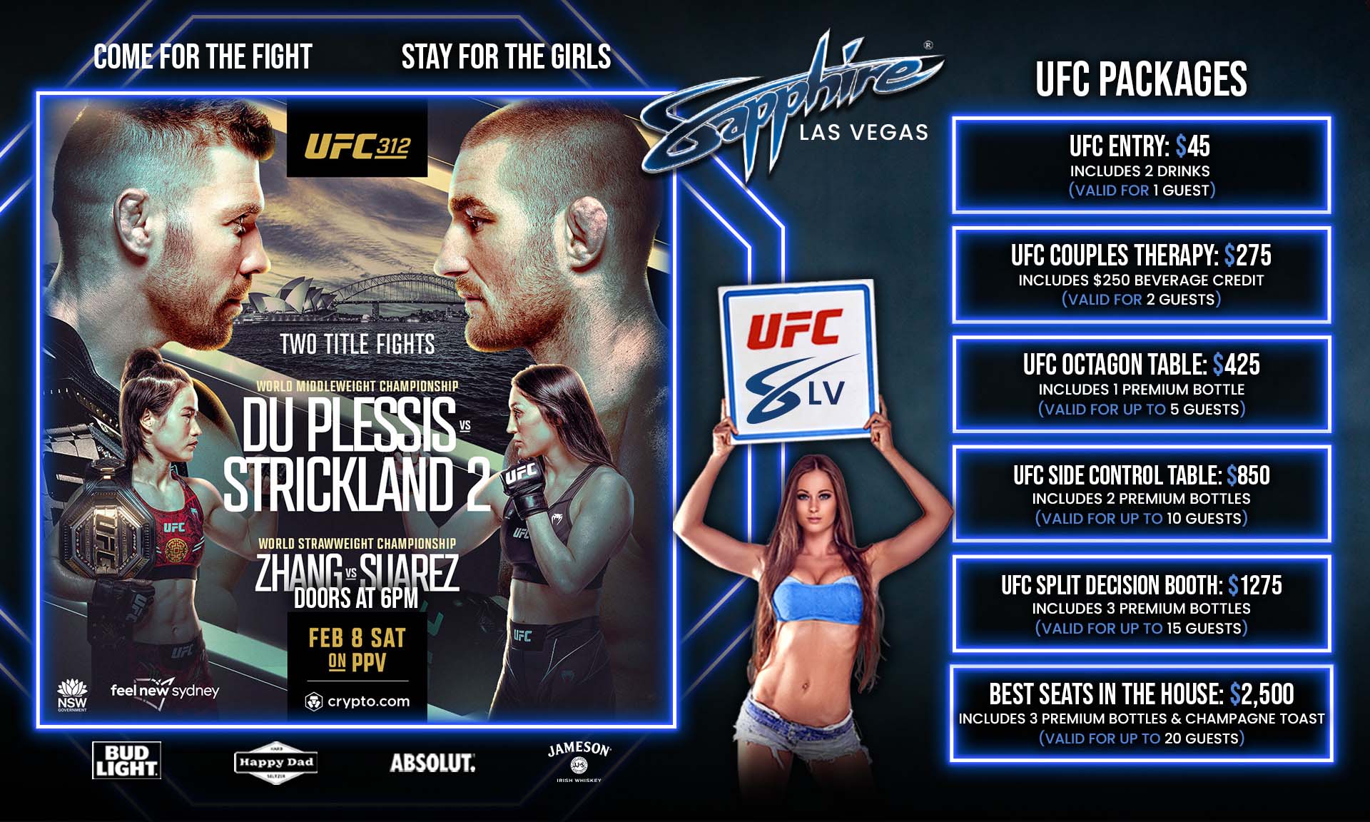 UFC 312 Live on PPV at Sapphire Las Vegas